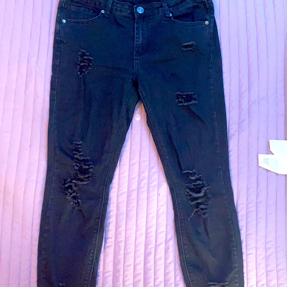 Black ripped jeans